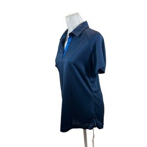 Ladies Sunice Golf Brand Navy Blue Collared Short Sleeve Polo Shirt Medium